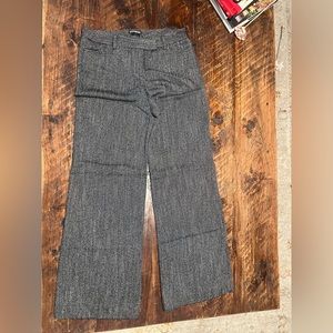 Express wide leg Trousers. size 4R. Black tweed.